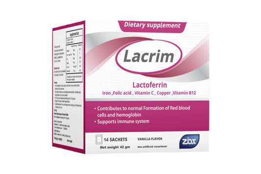 Lacrim 14 SACHETS –Lactoferrin, Iron & Vitamins for Anemia, Immunity & Overall Health