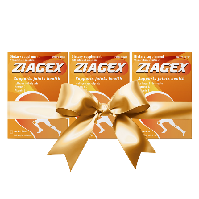 Ziagex – Joint Support Collagen sachets (Orange) — Bundle of 3 Boxes