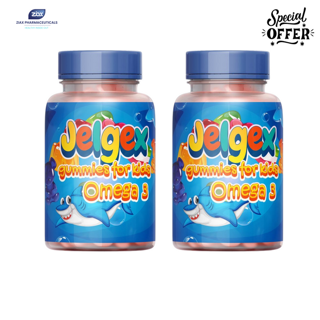 Jelgex Omega 3 Gummies for Kids – Brain & Vision Support ( 2 packs )