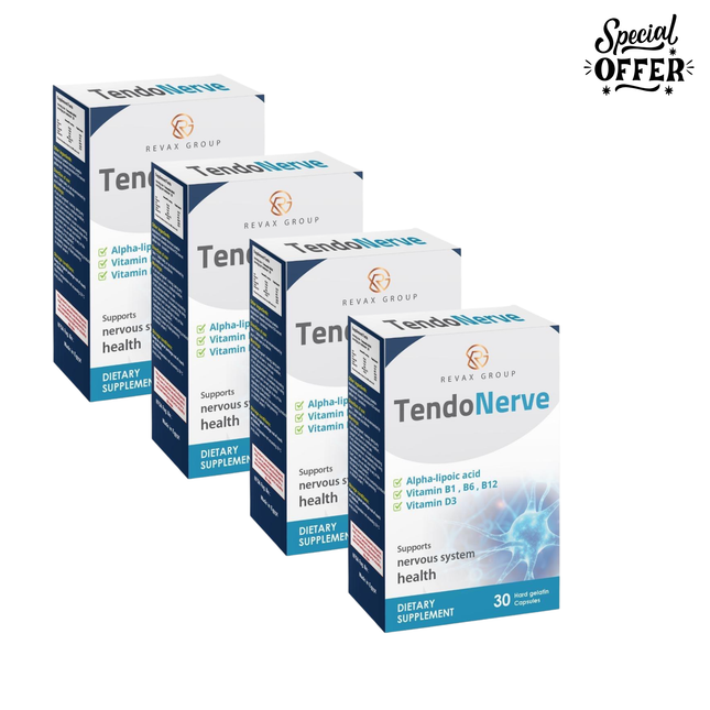 TendoNerve – Nerve Health, General Tonic & Energy Support Formula-30 Capsules(4 packs)