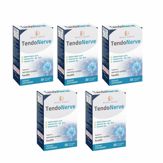 TendoNerve (5pack)– Nerve Health, General Tonic & Energy Support Formula-30 Capsules