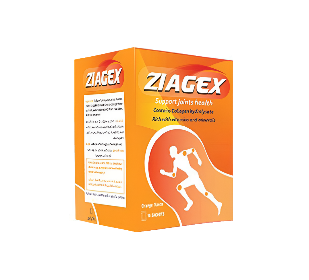 ZIAGEX 10 SACHETS – Collagen,Vitamin C&E - Joint Support - Orange Flavored Sachets .
