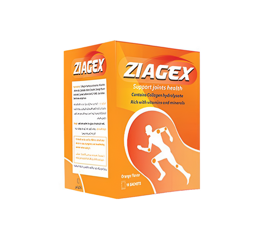 ZIAGEX 10 SACHETS – Collagen,Vitamin C&E - Joint Support - Orange Flavored Sachets .