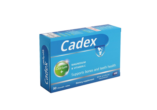 Cadex – Calcium, Magnesium & Vitamin C Supplement – 30 Tablets