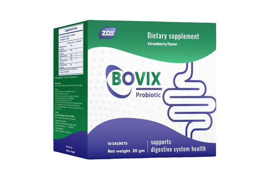 BOVIX – Probiotics & Prebiotics for Gut Health, IBS, Colic & Diarrhea
- 10 Strawberry Flavored Sachets.