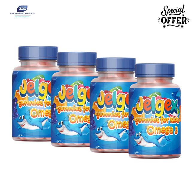 Jelgex Omega 3 Gummies for Kids – Brain & Vision Support ( 4 packs )