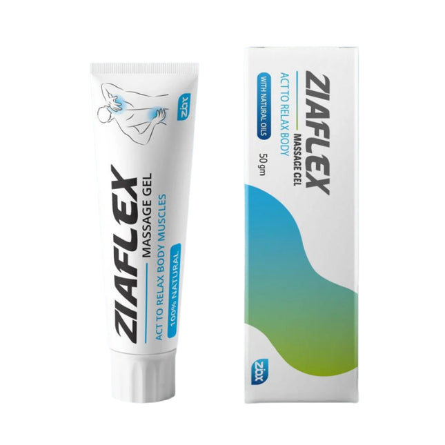 Ziaflex Massage Gel – 50g         Skeletal Muscle Relaxant for Muscle & Joint Pain Relief